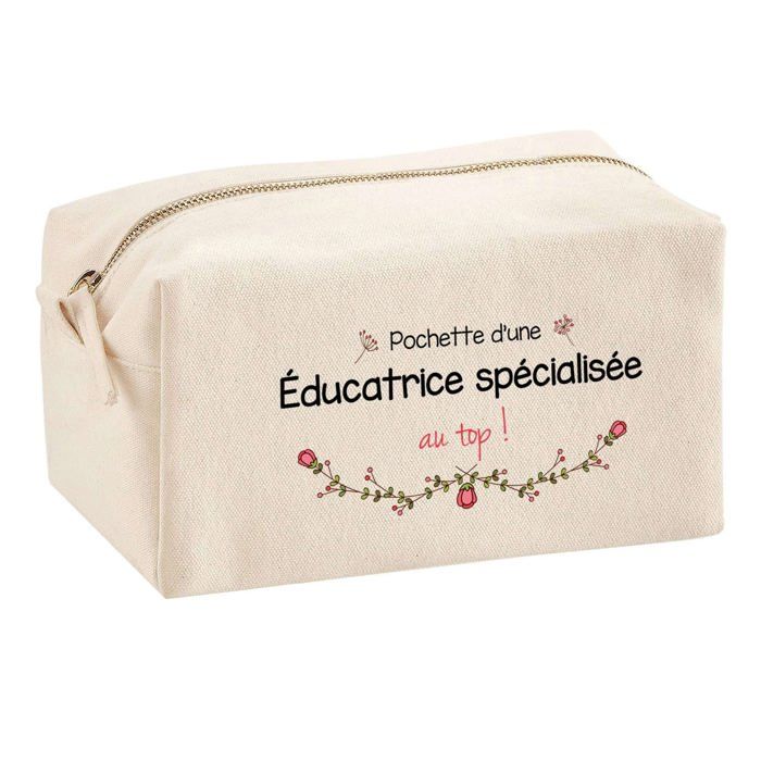 Trousse multifonction Educatrice Spécialisée au Top Cadeau Anniversaire Collègue Idée Original | Trousse Scolaire Fournitures Bureau
