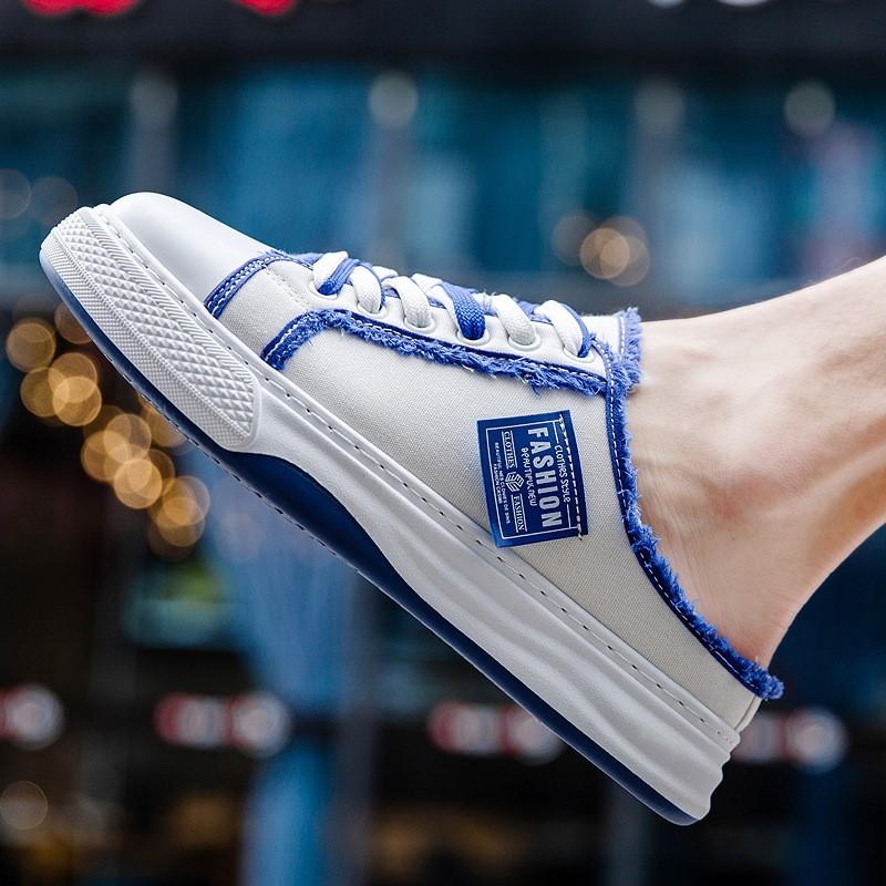 Fashion Summer New Men's Shoes Cool Canvas Slippers Men's Fashion Trend Canvas Thick Soled Breathable Sneakers Slippers Shoes D276