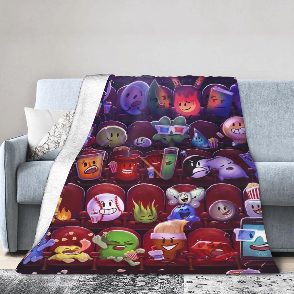BFDI Movie Art Animated Blanket Fleece Super Warm Throw Blanket for Bedding Couch Bedspread
