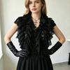 Готический Кружевной Болеро-Накидка с Воланами, Винтажное Викторианское Кружевное Болеро Без Рукавов, Многослойный Кружевной Наплечный Покрывало с Воланами для Лолиты и Косплея