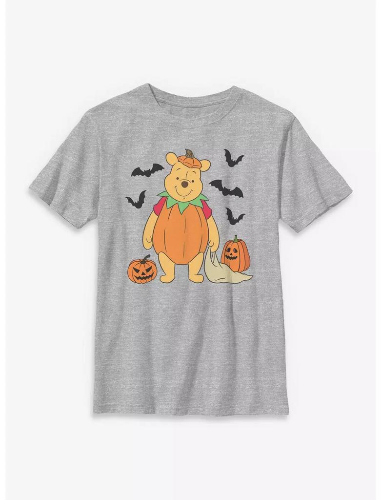Winnie The Pooh Spooky Pumpkin Pooh Youth Tshirt Sport Gray