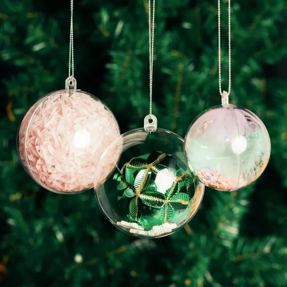 5 шт. Рождественский прозрачный шар большой емкости, DIY украшение-шар, полый шар для наполнения, коробка для подарков на домашнюю вечеринку, Декор