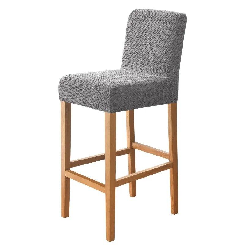 Чехлы на стулья для барного стула в отеле, жаккардовые чехлы на стулья с короткой спинкой для столовой, банкета, кухни, эластичный чехол из спандекса