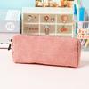 Вельветовый пенал Мягкий маленький органайзер для карандашей на молнии Многофункциональная дорожная косметичка для девочек