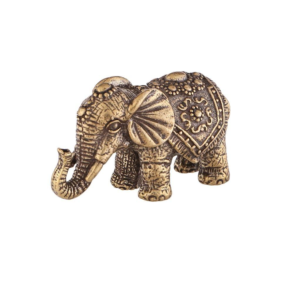 Elephant Brass Elephant Miniatures Brass Lucky Elephant Statue Portable   Desktop