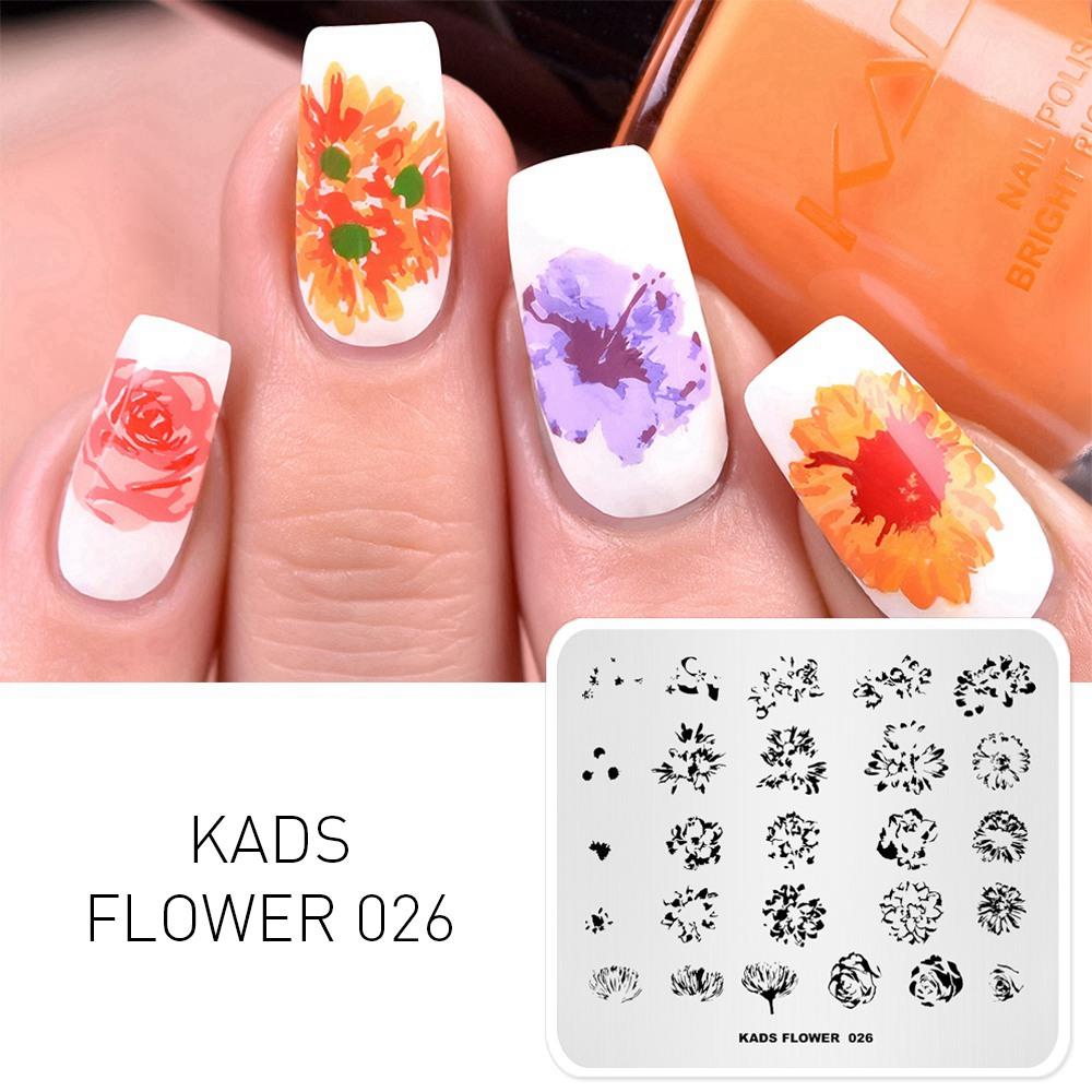 kads 53 Flower Series Nail Stamping Plates DIY Manicure Stamping Plate for Nail Art Template Nail Art Stamp Plates