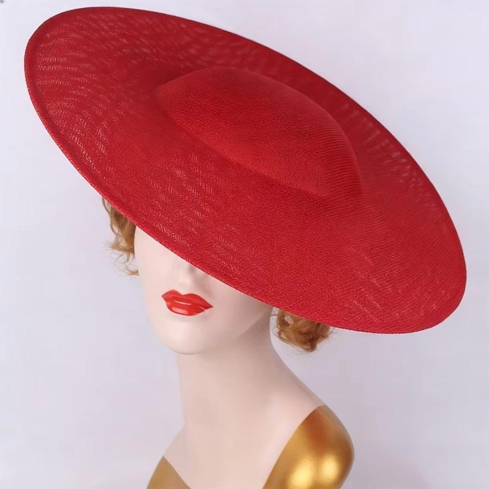 Wide Brim Vintage Fascinator Hat Big Bride Headdress Exquisite Masquerade Top Hat Party