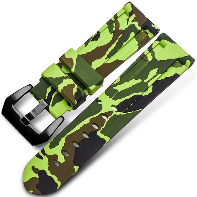 20mm 22mm 24mm 26mm Universal Camo Blue Grey Watch Band Rubber Silicone Watch Straps Wristwatch Belt Watch Accessories with Tool
