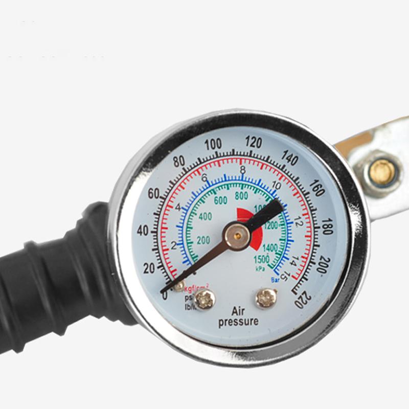 Tire Inflator Rod For Car Truck Vehicles With Tire Pressure Gauge Car Tire Manometro Tire Repair Tools 0-15Bar/220Psi Universal