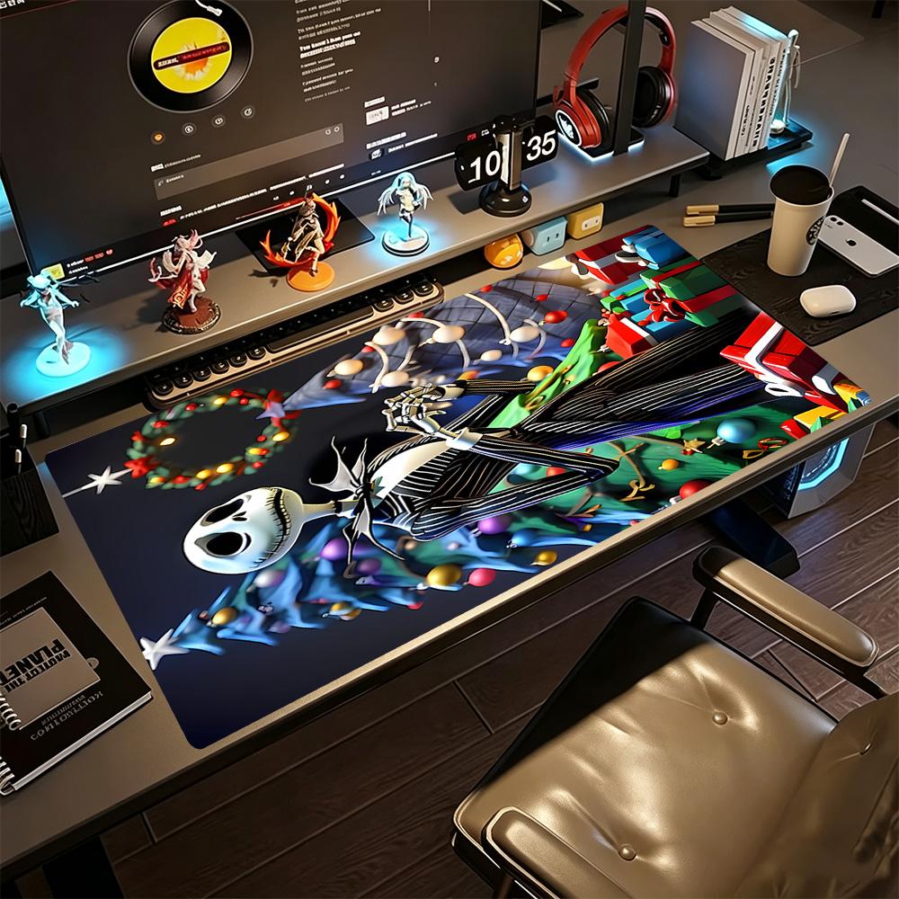 Jack Skellington Gaming Mouse Pad Desk Mouse Pad Study Desk Mat Non-Slip Rubber Base Office and Gaming Desk Decoration