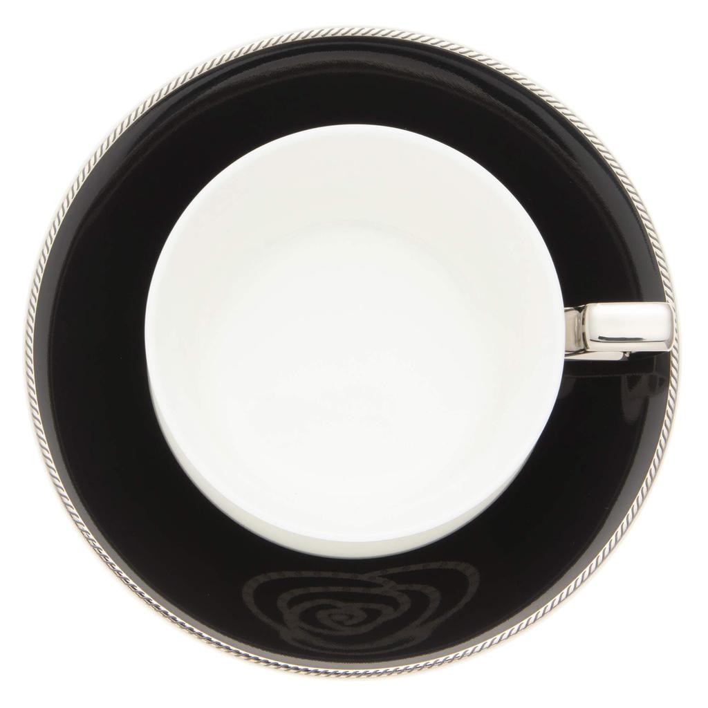 Пара чашка и блюдце Noritake для кофе и 240 мл Aidan 2 гостя Костяной фарфор & (набор с возможностью смены цвета) (для чая) Белый/Черный P93687/4867-12