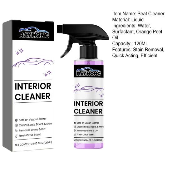 120ML Car Seat Cleaner Auto Interior Dashboard Seat Leather Stain Removal Restore Gloss