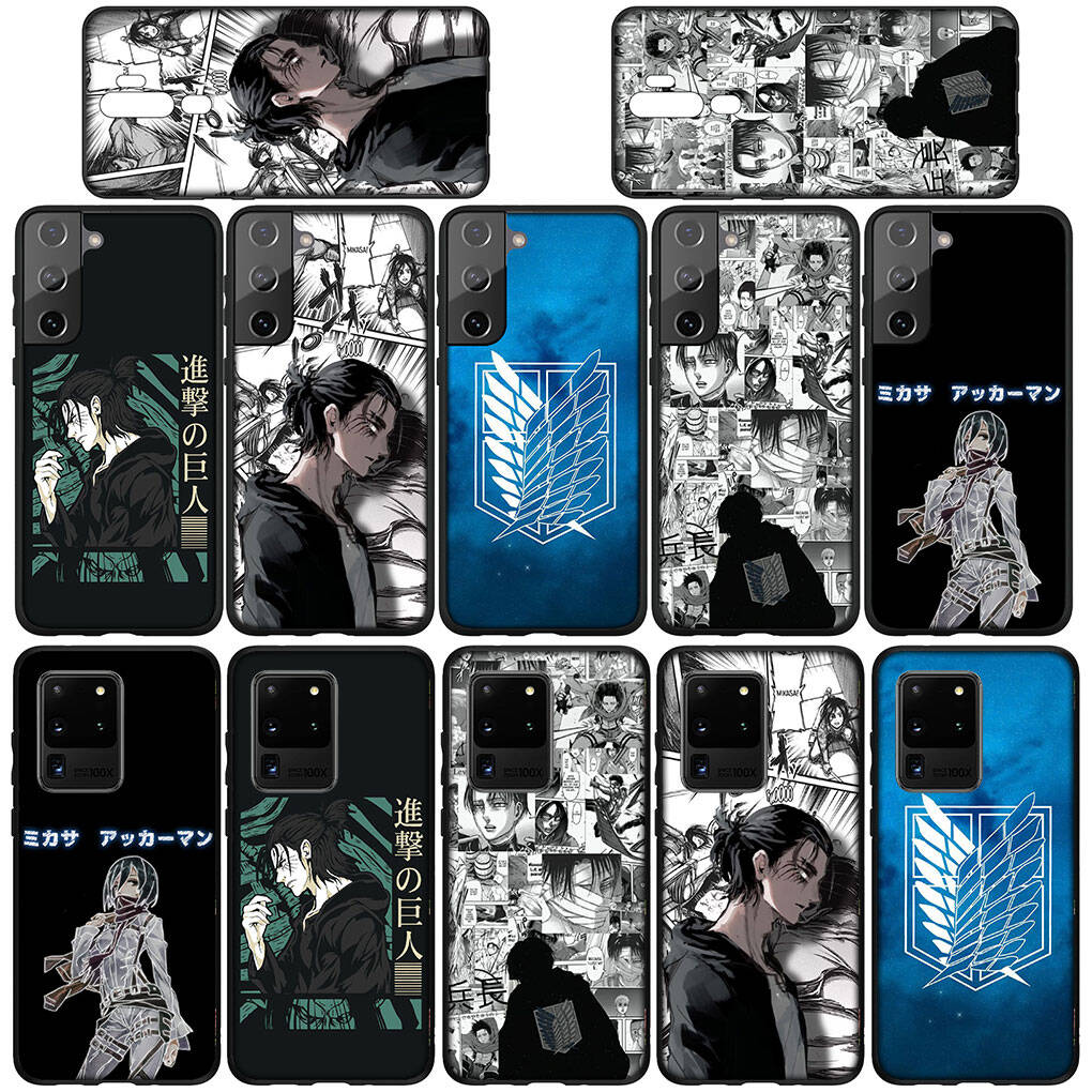 Чехол для Samsung Galaxy S25 S23 S22 S24 Ultra FE A05 A06 A15 A16 A36 A37 A35 A54 A55 A56 A57 A25 A26 A53 Комиксы Леви Атака Титанов Эрен Йегер Обложка