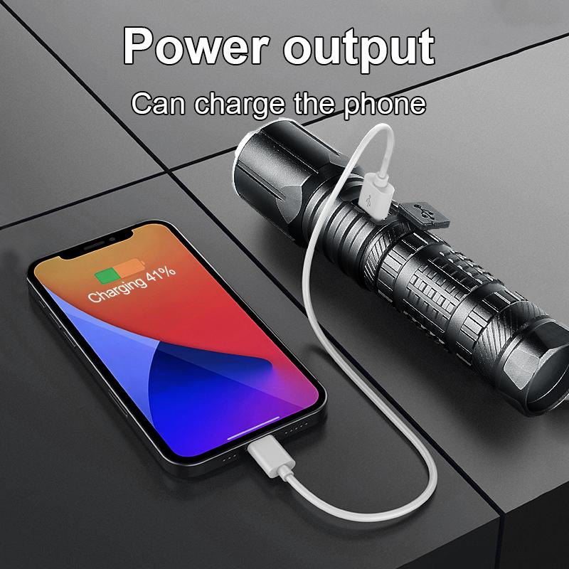 Мощный фонарик XHP 360 LED Фонарик с высокой яркостью 900000 лм Фонари с зумом Фонарь с аккумулятором Водонепроницаемые фонари