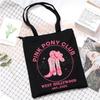 Pink Pony Club2025 Модная наплечная сумка Женская сумка для покупок Экологичная сумка Большой вместимости Холщовая сумка-мессенджер