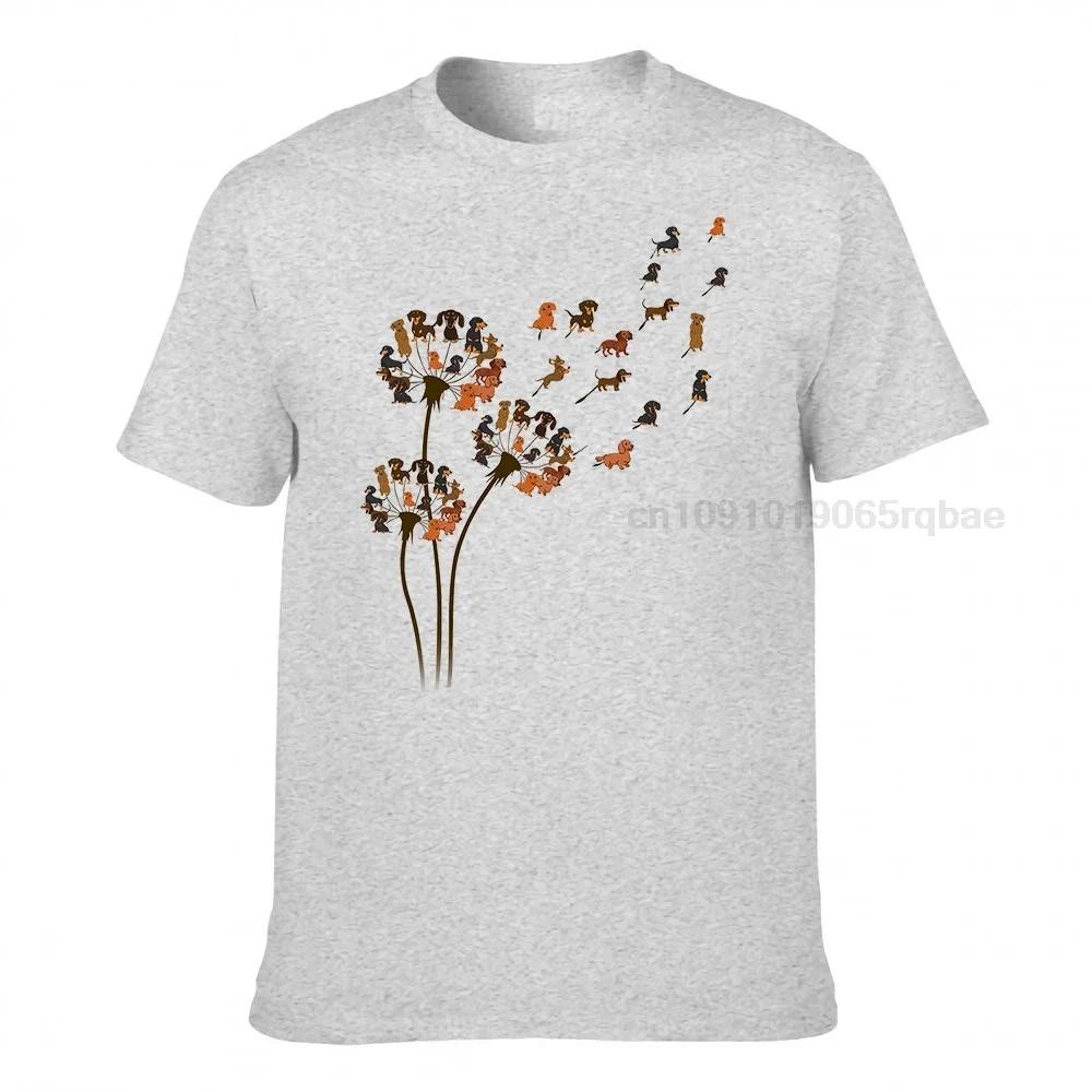 Dandelion Dachshund Flower T Shirt Cute Dog Lovers Gift Shirt Cotton Casual Unisex T Shirt Unisexs Tee Shirts Tops