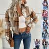 Повседневный тренд, универсальный осенне-зимний женский кардиган, клетчатая рубашка с длинными рукавами, куртка