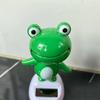 Car Solar-Powered Swinging Frog Figurine: Light-Energy Shaking Head Ornament