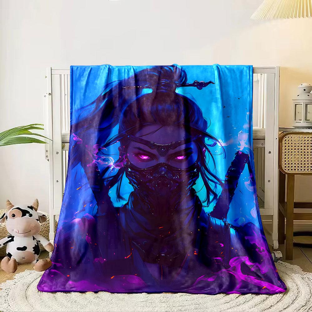 Ninja with Purple Eyes Blanket for all seasons blanket lunch break throw gift