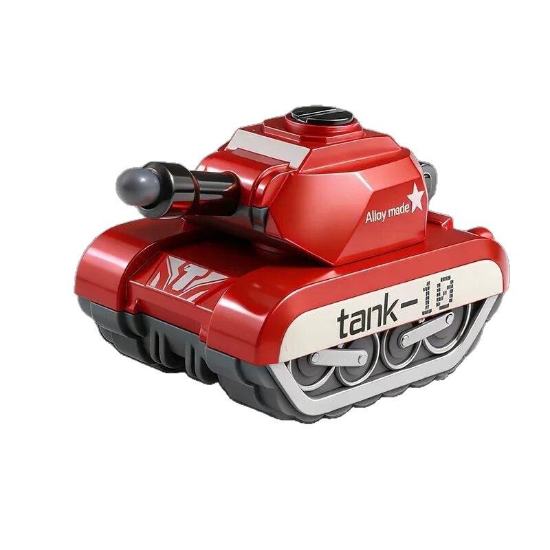 Q Version Decompression Alloy Tank Pull-back Toy for Kids - Launchable Model Military Vehicle Ornament