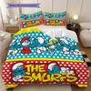 Smurf Family Adventure Bedding 1 Duvet Cover 2 Pillowcase Without Core Bedding Set Christmas Birthday Gift Duvet Cover And Pillowcase