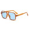 SO&EI Ins Popular Fashion Square Rivets Men Candy Color Sunglasses Shades UV400 Fashion Women Leopard Eyewear