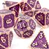 7 Pcs Purple Dragon Metal Dice Solid Metal Polyhedral Dice Set Suitable for Role-Playing RPG  Board Game Card Game