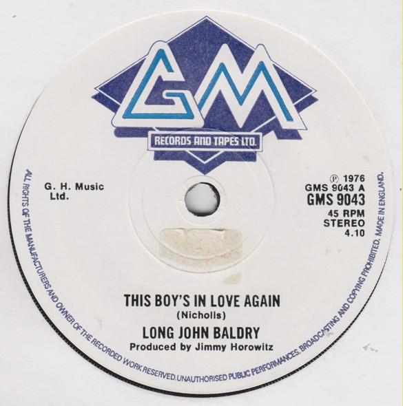 7-дюймовая пластинка LONG JOHN BALDRY This Boys In Love Again GMS9043 GM Records И 1976 UK Rock Б/у