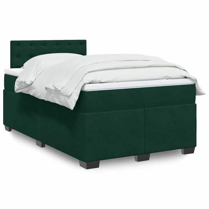 Maison Exclusive - Sommier à lattes de lit et matelas Vert foncé 120x200cm Velours