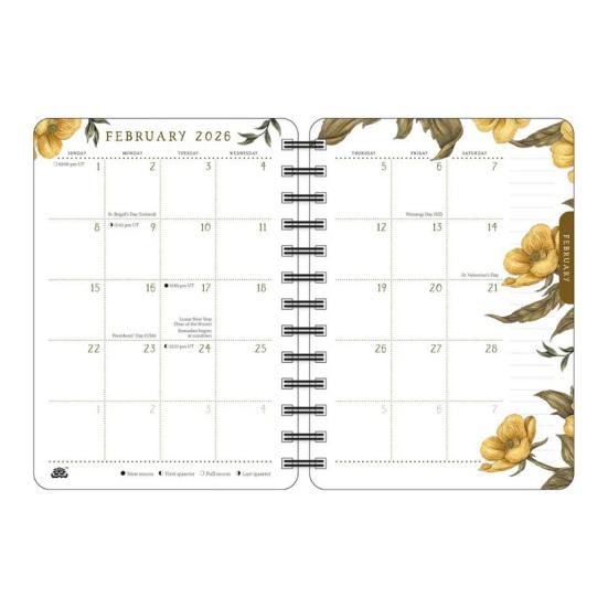 Еженедельник Woodland Wardens 2026, блокнот на спирали с обложкой на тему природы, 17-месячный