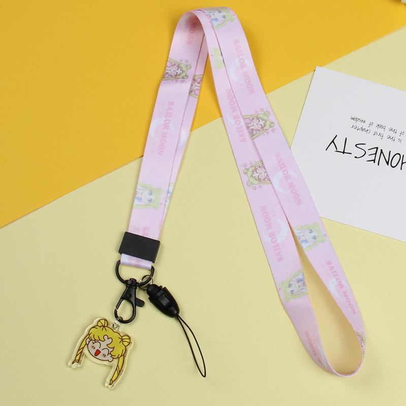 Cartoon Mobile Phone Lanyard, Cute Pendant, Wide And Flat Braided Belt, Lanyard, Key, Badge, Card Cover, Neck Lanyard.