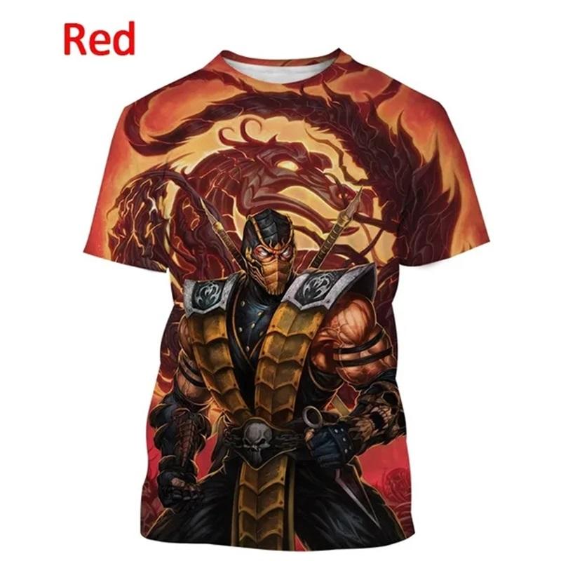 Игровой Футболка Mortal Kombat Для Мужчин Крутая С Коротким Рукавом Топы Модная Повседневная Оверсайз Уличная Футболка Ropa Hombre