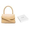 By Far Mini Mina Series Crocodile Embossed Vintage Flap Leather Phone Bag Handbag Crossbody Bag Mini Women bags Light-Yellow 21PFMINAFLXCCESMA