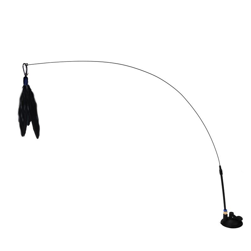 Игрушечные игрушки: Прочная присоска с длинным стержнем, пером и проволокой, устойчивой к укусам, для самостоятельного развлечения