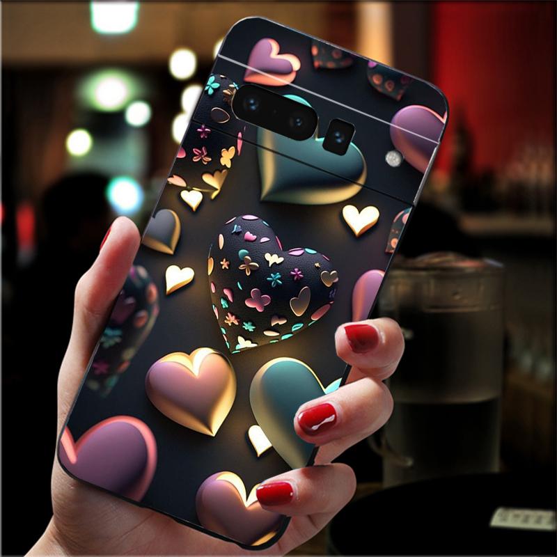 Чехол для телефона Google Pixel 10 Pro 9 Pro XL 9A 8 7 6 Pro Pixel 8A 7A 6A Pixel 8 7 6 5 Розовое золото Сердце