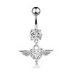 14G Heart Wing  Navel Belly Button Ring Barbell Body Piercing Jewelry