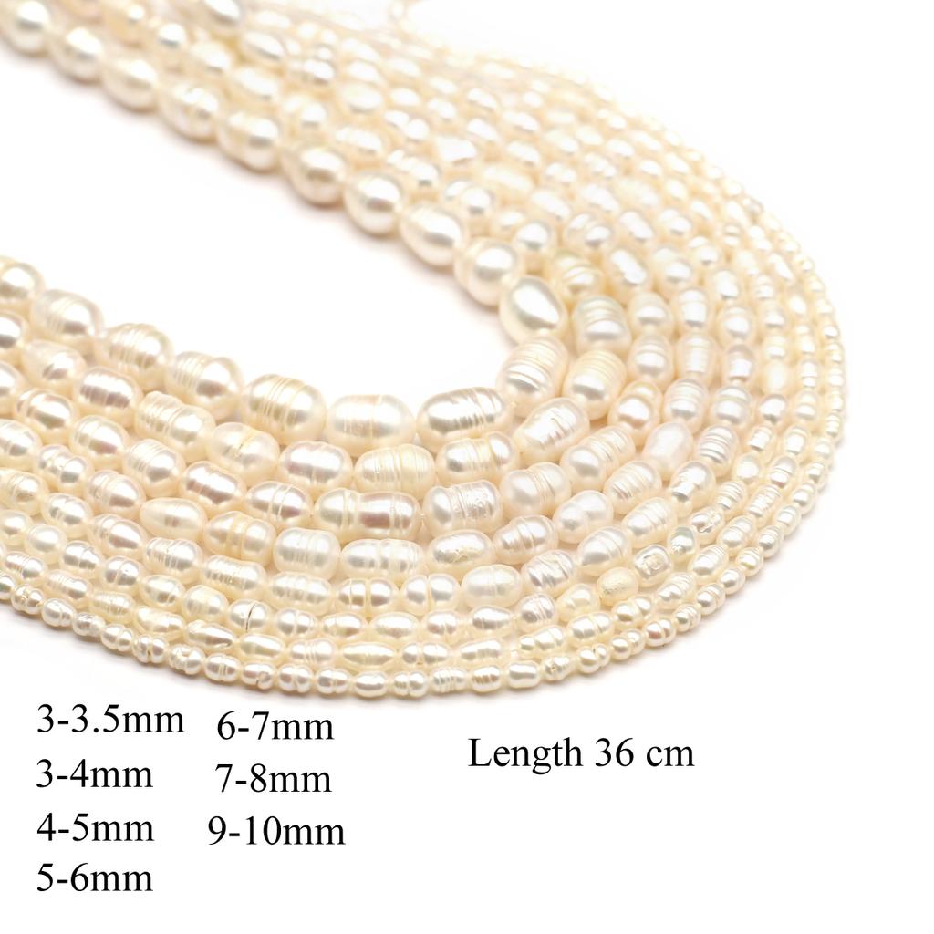1 нить элегантные бусины из натурального жемчуга белые, уникальные роскошные бусины-разделители в форме риса для самостоятельного изготовления женского ожерелья, браслета на щиколотку, аксессуаров 36 см