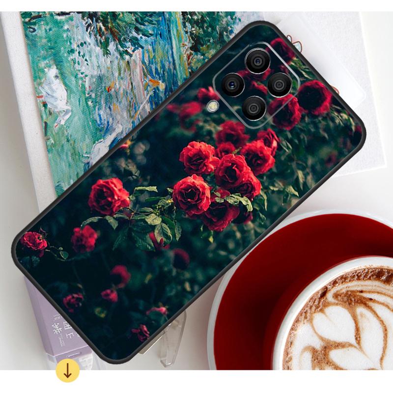 Flower Red Rose Case For Samsung Galaxy M13 M16 M11 M21 M31 M20 M23 M54 M14 M34 M52 M32 M12 M36 M56 M15 M55