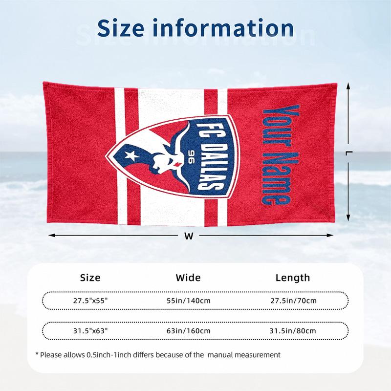 FC Dallas Custom Name Beach towels also serve as bath towels summer essential a musthave for the outdoors the beach and the pool