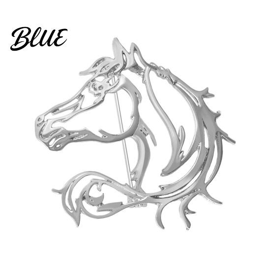 Whimsical Horse Jewelry Piece Hollow-Out Brooch Head Pin Alloy Animal