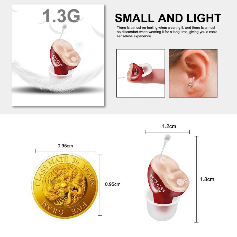 Mini Invisible Hearing Aids For Deafness Wireless Headphones Ear Adjustment Tools Audio Amplifier Listening Devices