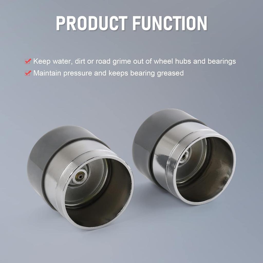 Защитники подшипников ступицы Wheel Bearing Buddy 1,98 дюйма Хромированные 2 шт. с защитными колпачками для прицепа, лодки