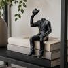 Artistic Bookshelf Accents 3D Printed Sitting Gentleman Ornament, Minimalist Abstract Faceless Figurine, Luxury Interior Design Pieces Aesthetic