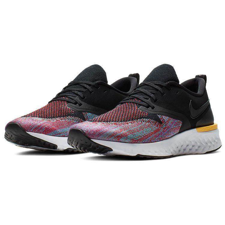 Nike Odyssey React Flyknit 2 Черные мульти-мужские кроссовки University-Red Hyper-Jade AH1015-005