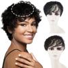 Women Short Curly Hair Extensions Wig Clip On The Top of The Head Cover White Hair Natural Color Black Brown Blond Daily Use