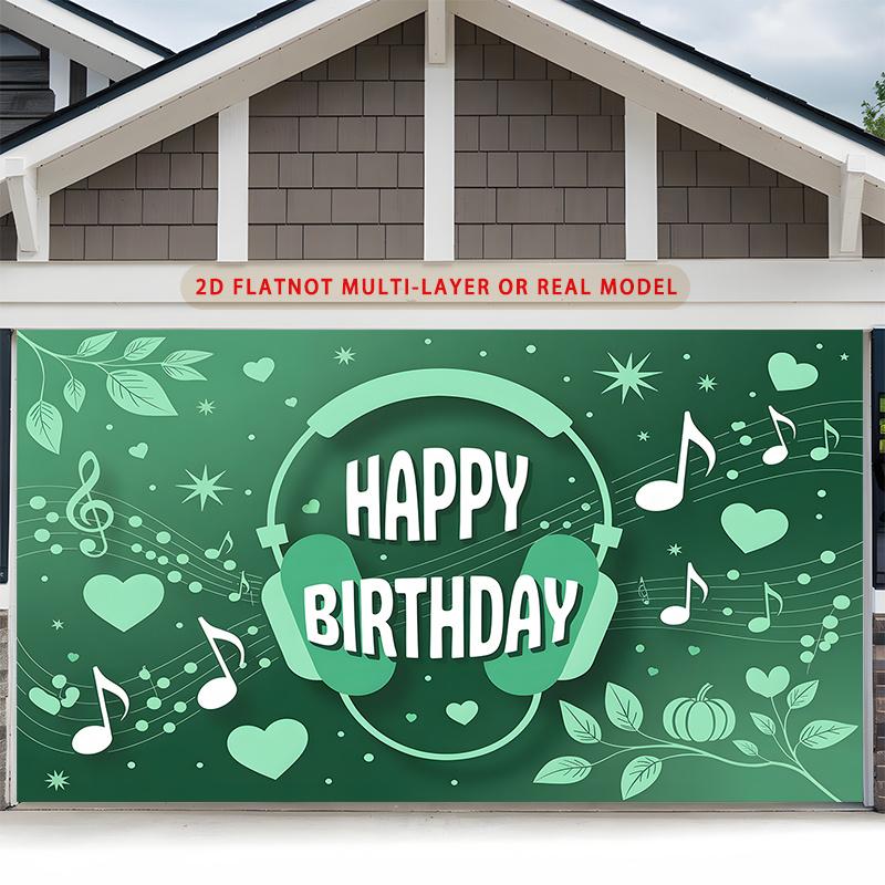 Party Backdrop Birthday Green Photo Booth Background Front Door Decor