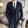 Мужской высококачественный костюм-тройка в стиле business casual для свадьбы, набор жилет-брюки, красивая модная банкетная одежда