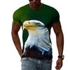 Summer Fashion Animal Birds Eagle Graphic T Shirts For Men 3D Print Hip Hop Harajuku Personality Round Neck Short Sleeve Top