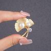 Women Brooch Faux Pearl Decor Ginkgo Leaf Stainless Vintage Anti-slip Coat Collar Hat Scarf Decoration Clothes Pin Garment Jewelry