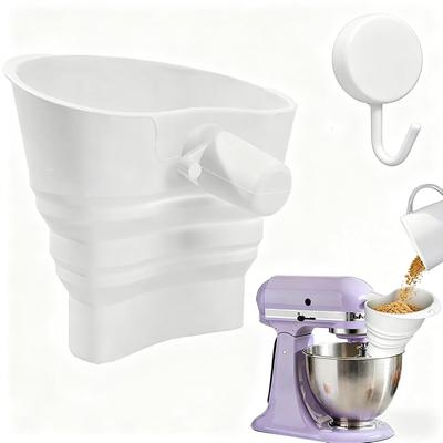Воронка для миксера Kitchen Aid, Складная силиконовая воронка, Насадка для стационарного миксера, Подходит для Kitchen Aid Artisan KSM150, 5-квартовый, с наклоняемой головкой